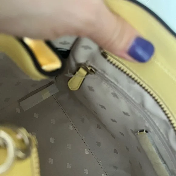Kate Spade Kristi Yellow Leather Satchel KA696 Purse Butter NWOT Crossbody - Picture 8 of 10